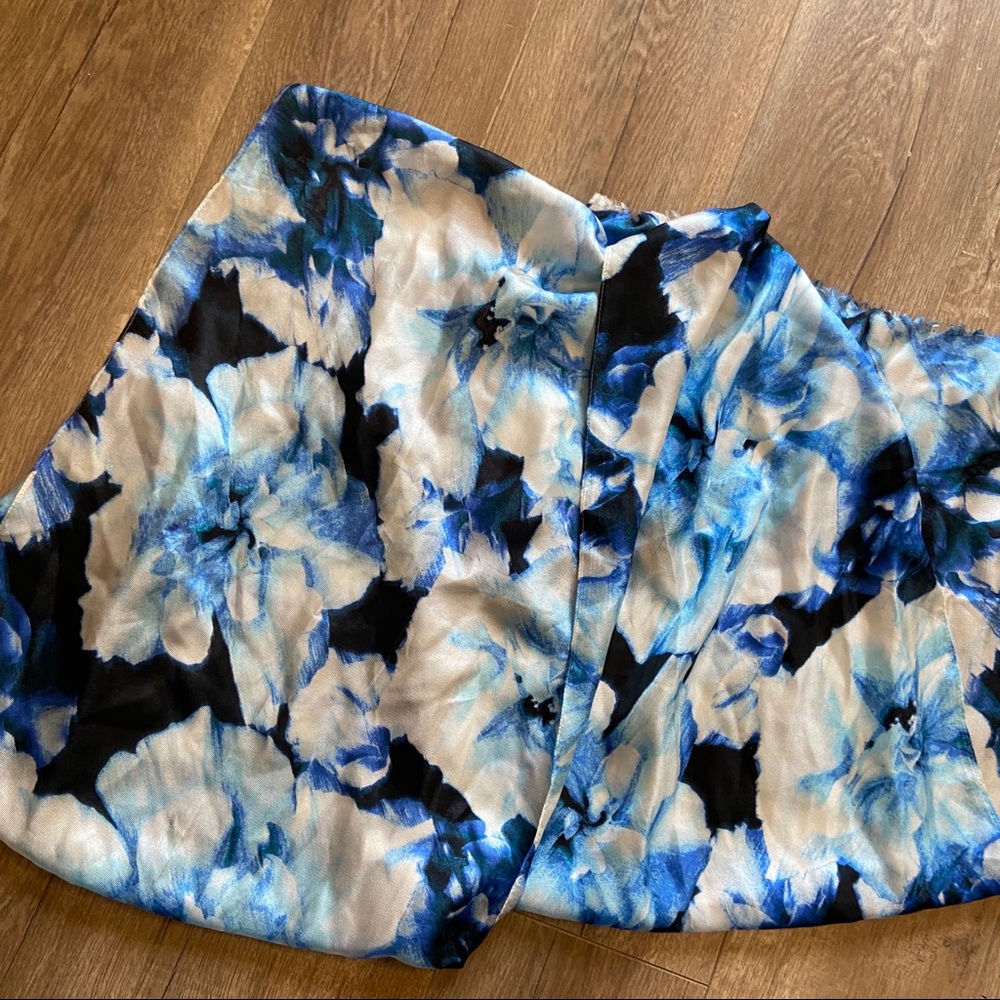 Calvin Klein Blue Foral Scarf